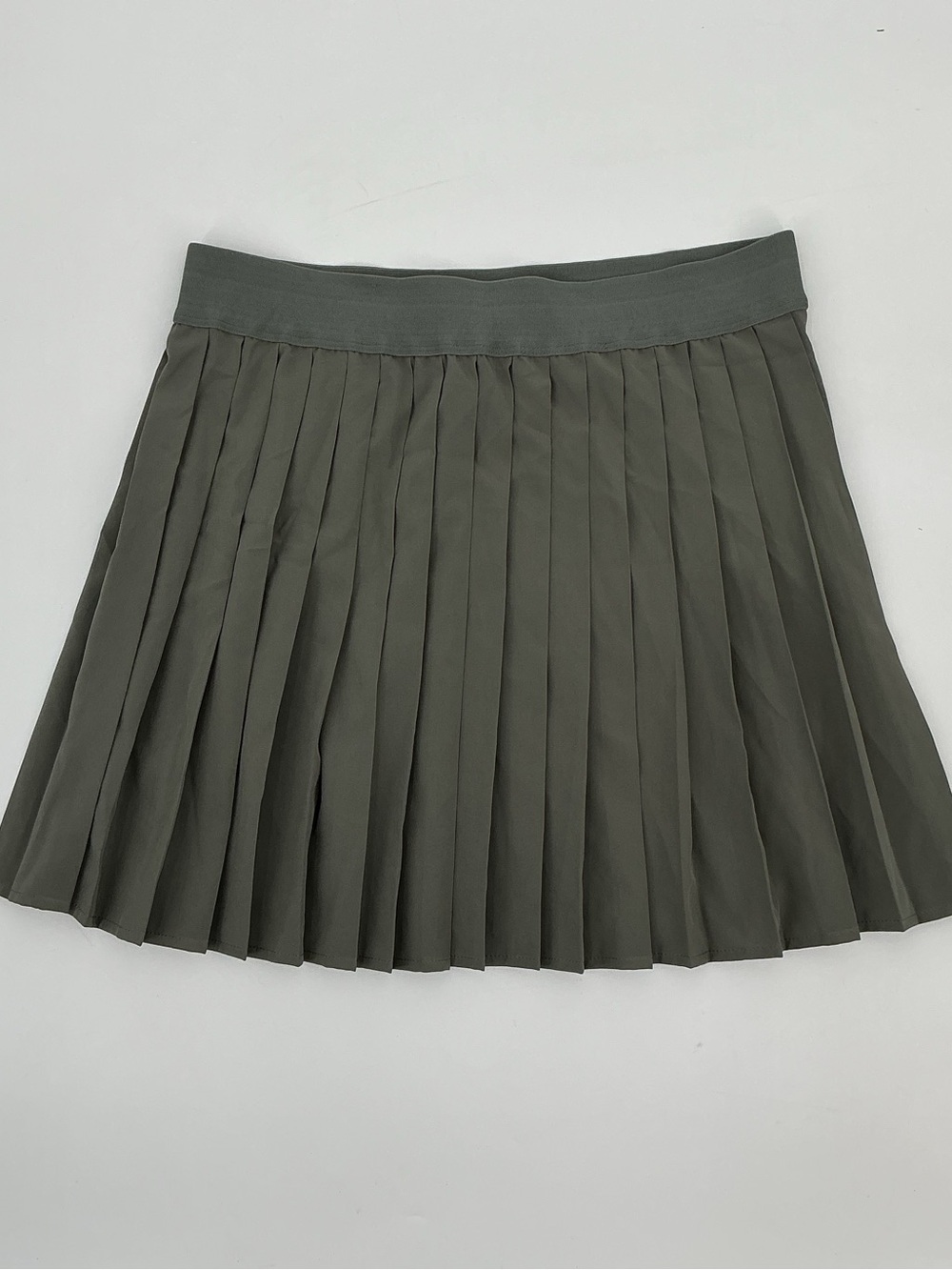 Jolt Ladies Pleated Olive Green Women's Mini Skirt